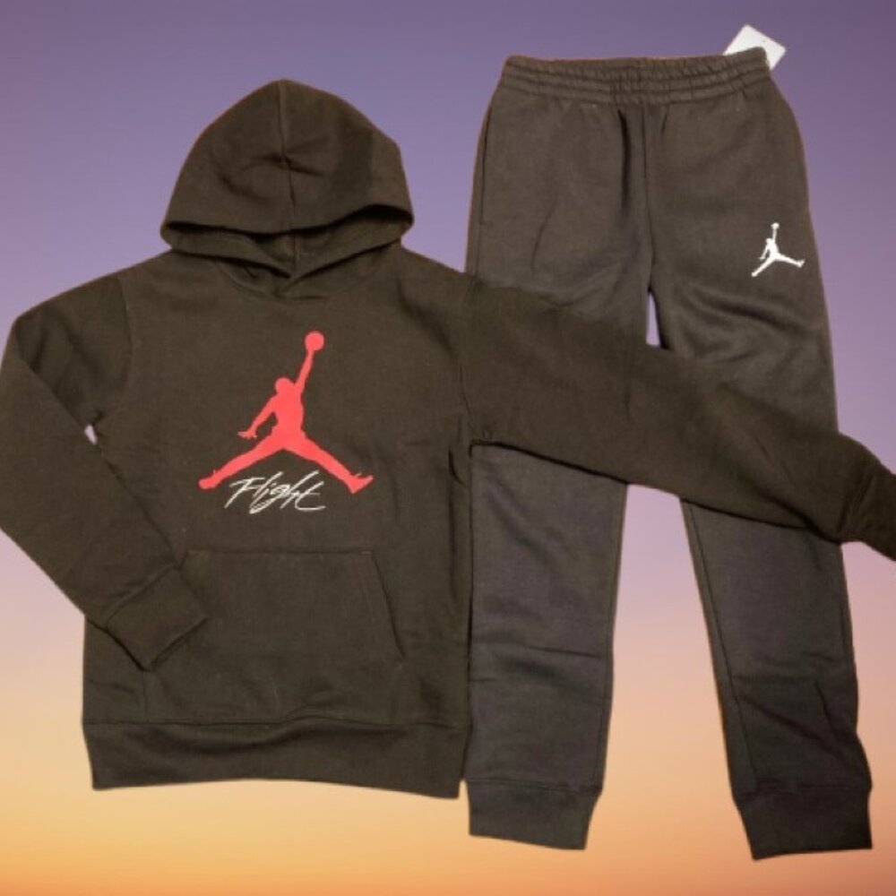 Nike Air Jordan Youth Set Boys Hoodie PANTS Tracksuit 2pc Size M ( 10-12 ) New